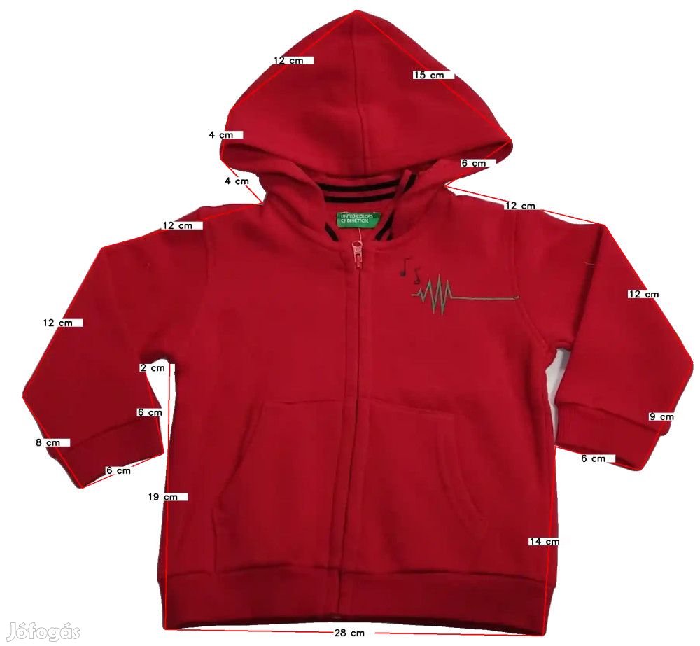 Benetton Új (címkés) Fiú Kapucnis pulóver (Méret: 86)
