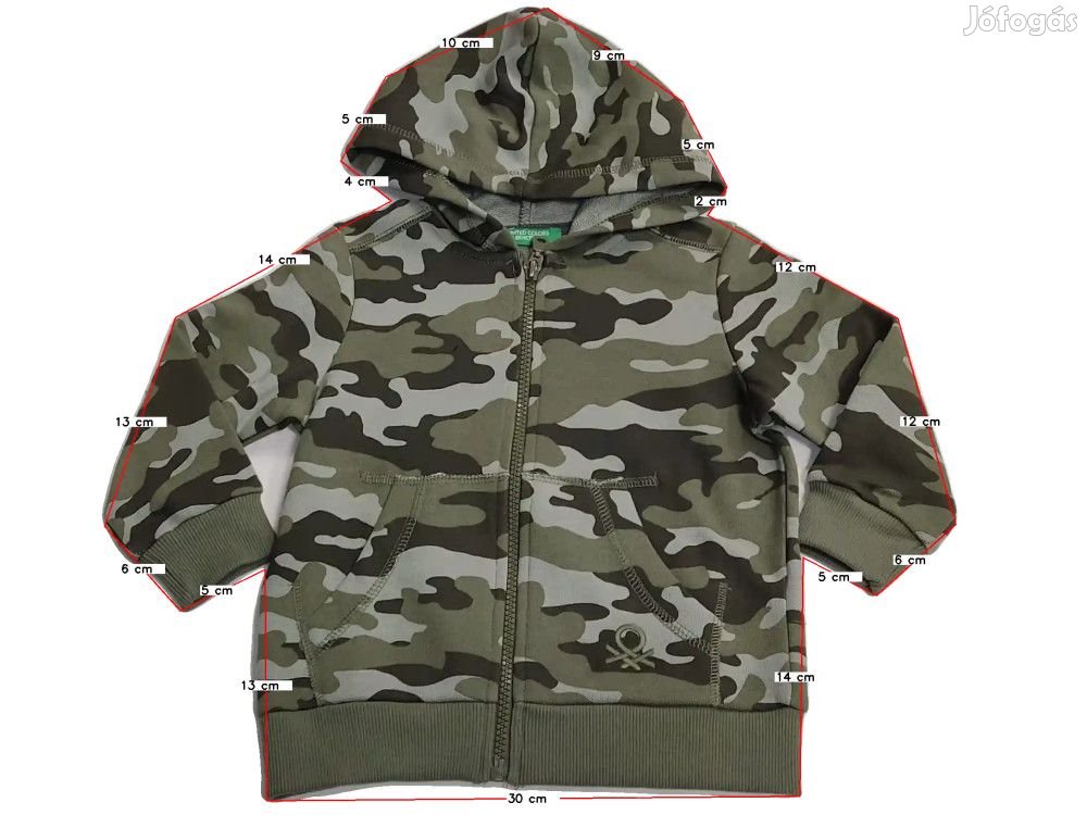 Benetton Új (címkés) Fiú Kapucnis pulóver (Méret: 92)