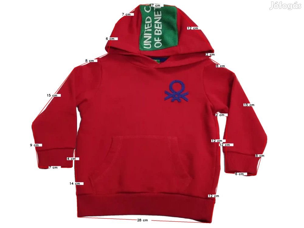 Benetton Új (címkés) Fiú Kapucnis pulóver (Méret: 92)