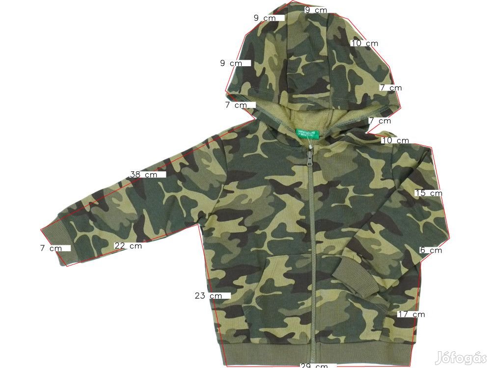 Benetton Új (címkés) Fiú Kapucnis pulóver (Méret: 98)