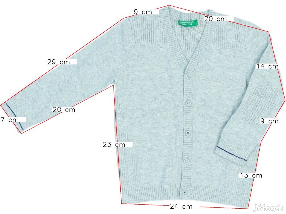 Benetton Új (címkés) Fiú Kardigán (Méret: 86)