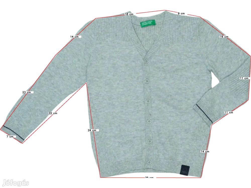 Benetton Új (címkés) Fiú Kardigán (Méret: 92)