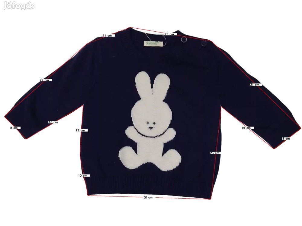 Benetton Új (címkés) Fiú Kötött pulcsi (Méret: 50)