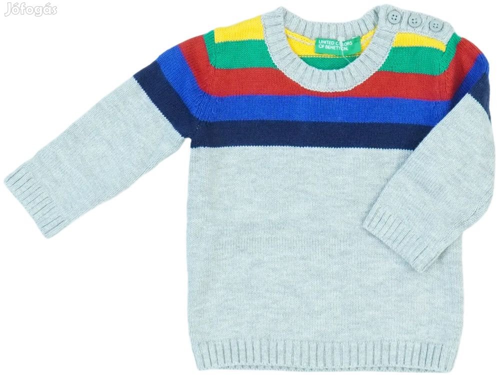Benetton Új (címkés) Fiú Kötött pulcsi (Méret: 62)