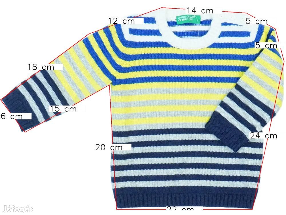 Benetton Új (címkés) Fiú Kötött pulcsi (Méret: 68)