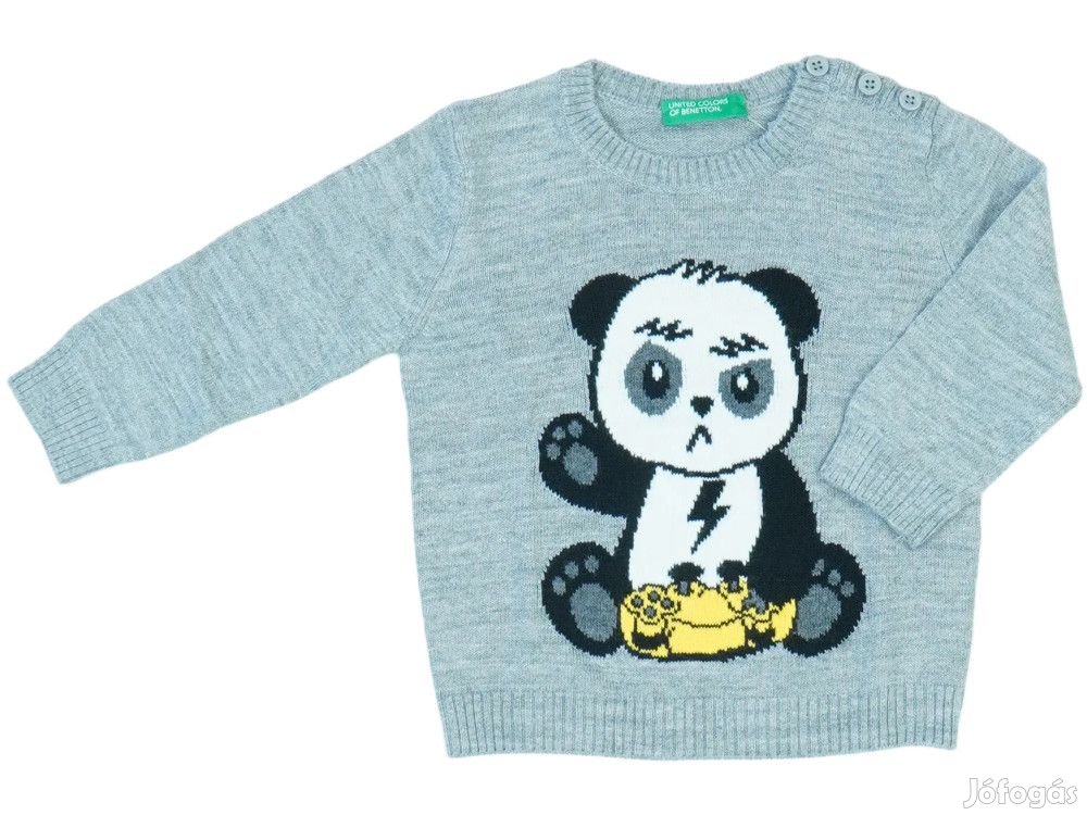 Benetton Új (címkés) Fiú Kötött pulcsi (Méret: 74)
