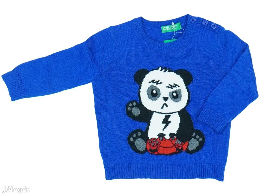 Benetton Új (címkés) Fiú Kötött pulcsi (Méret: 74)