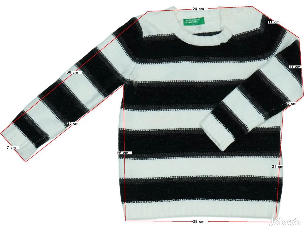 Benetton Új (címkés) Fiú Kötött pulcsi (Méret: 92)