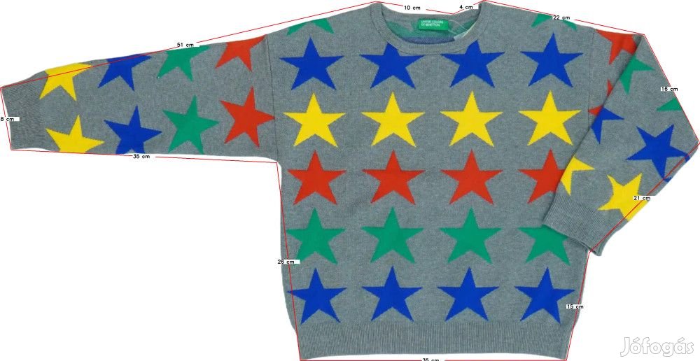 Benetton Új (címkés) Fiú Pulóver (Méret: 122)