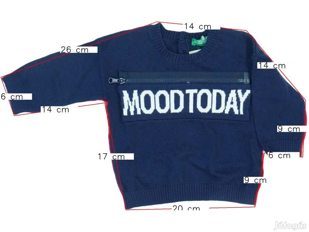 Benetton Új (címkés) Fiú Pulóver (Méret: 62)