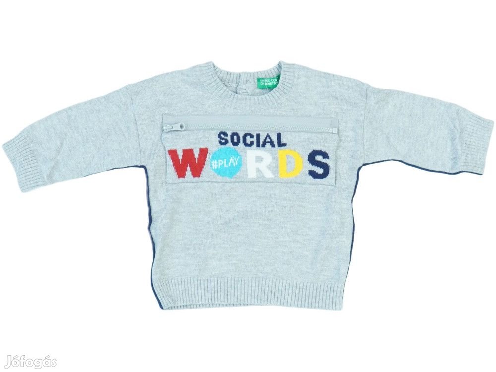 Benetton Új (címkés) Fiú Pulóver (Méret: 68)