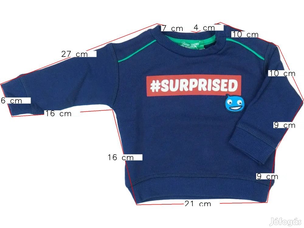 Benetton Új (címkés) Fiú Pulóver (Méret: 68)
