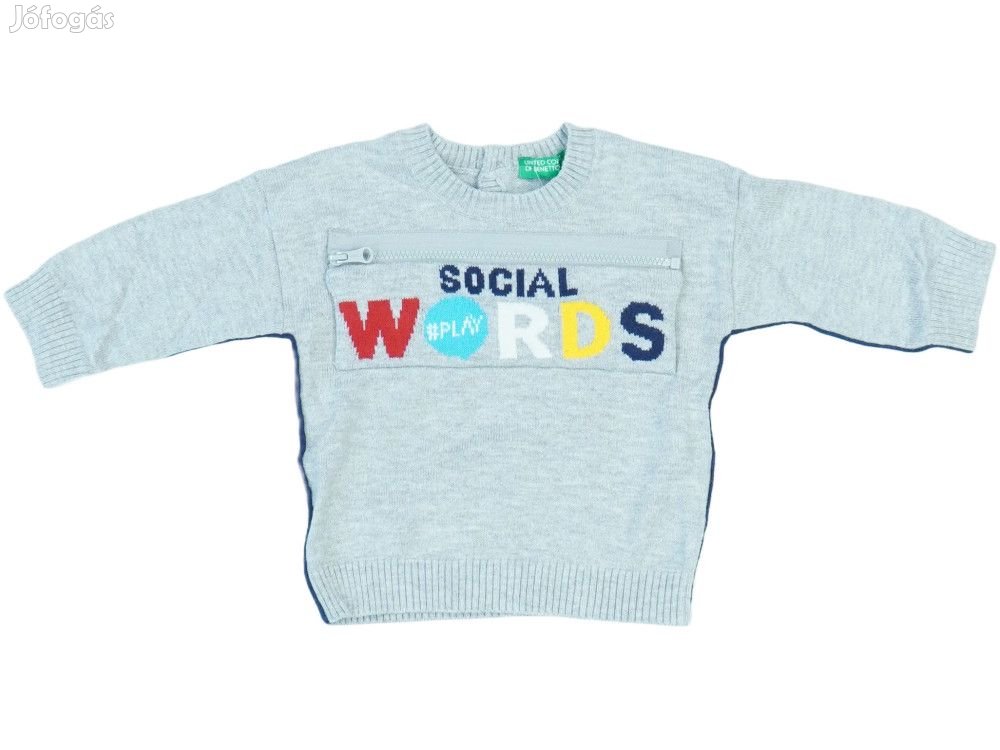 Benetton Új (címkés) Fiú Pulóver (Méret: 68)