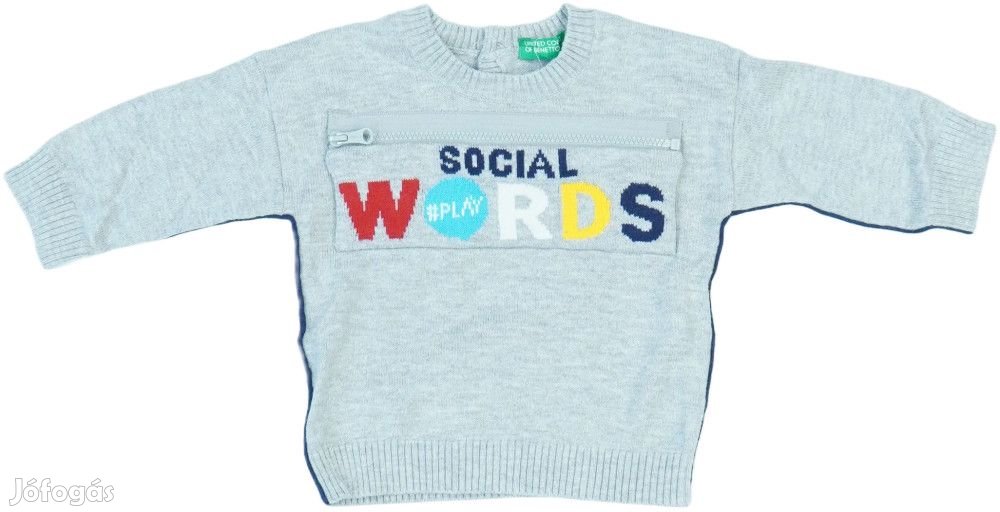 Benetton Új (címkés) Fiú Pulóver (Méret: 68)