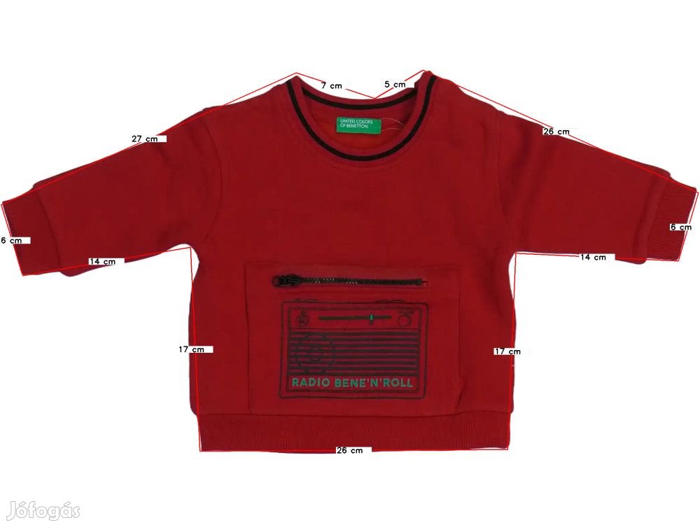 Benetton Új (címkés) Fiú Pulóver (Méret: 74)