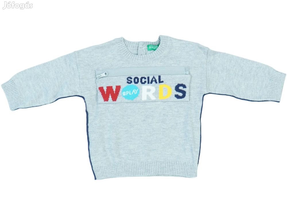 Benetton Új (címkés) Fiú Pulóver (Méret: 74)