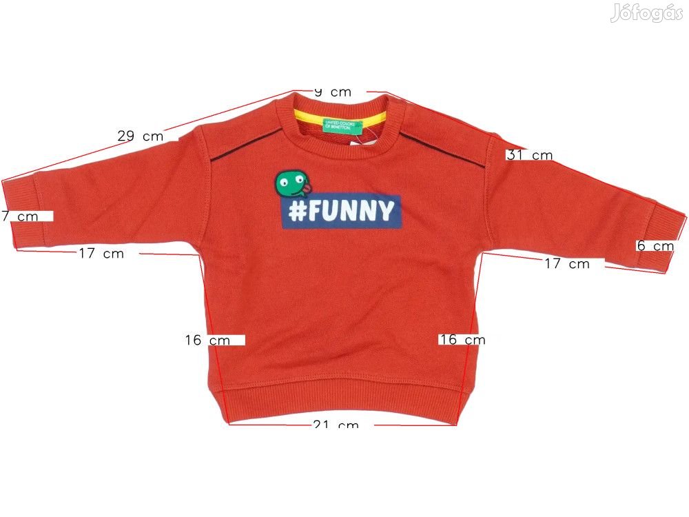 Benetton Új (címkés) Fiú Pulóver (Méret: 74)