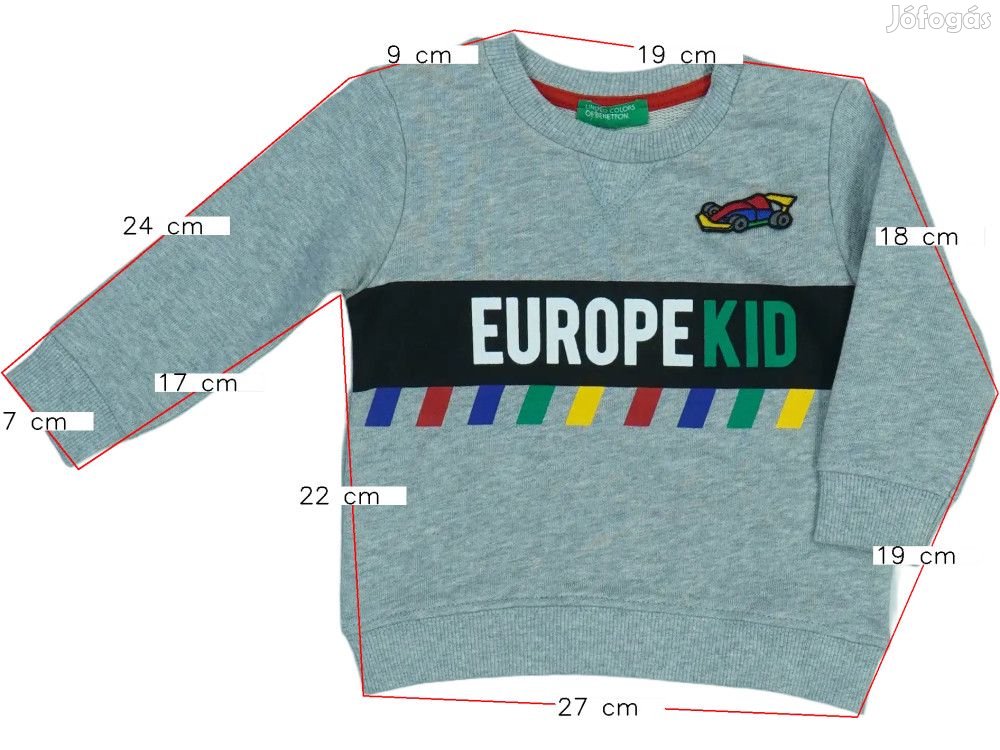 Benetton Új (címkés) Fiú Pulóver (Méret: 80)