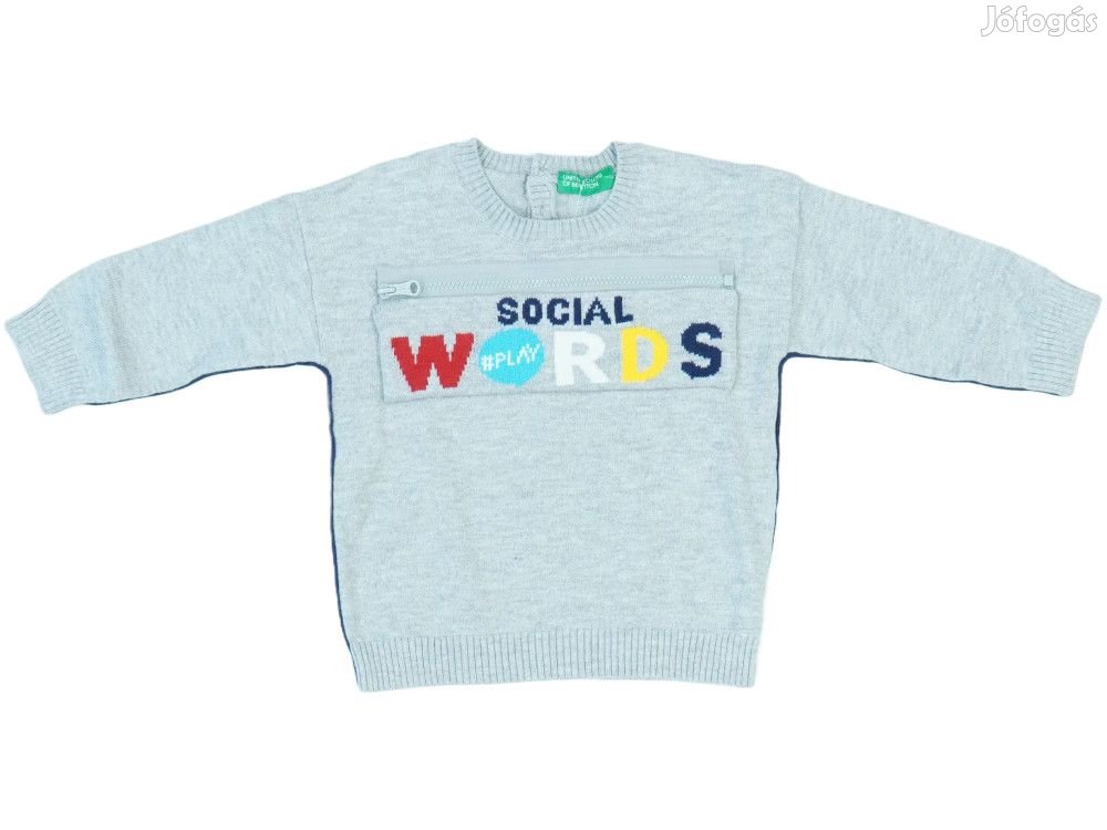 Benetton Új (címkés) Fiú Pulóver (Méret: 80)