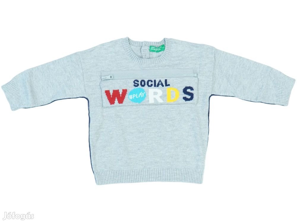 Benetton Új (címkés) Fiú Pulóver (Méret: 80)
