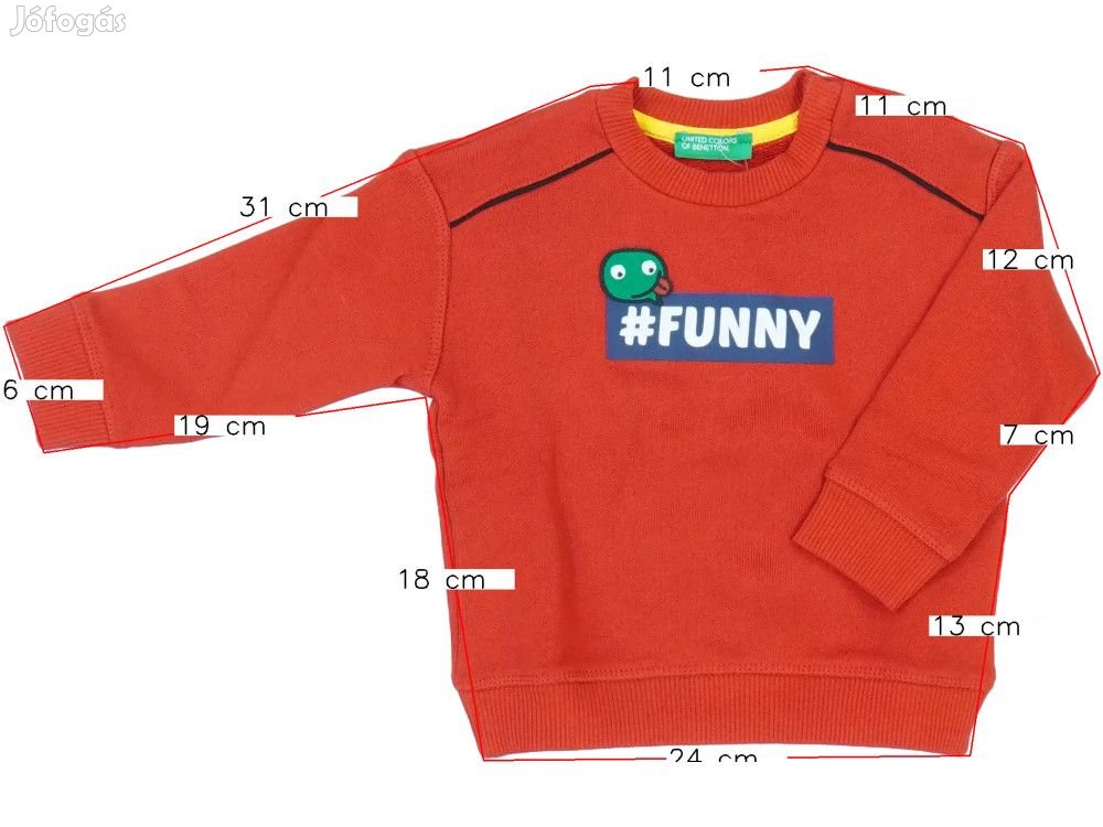 Benetton Új (címkés) Fiú Pulóver (Méret: 80)