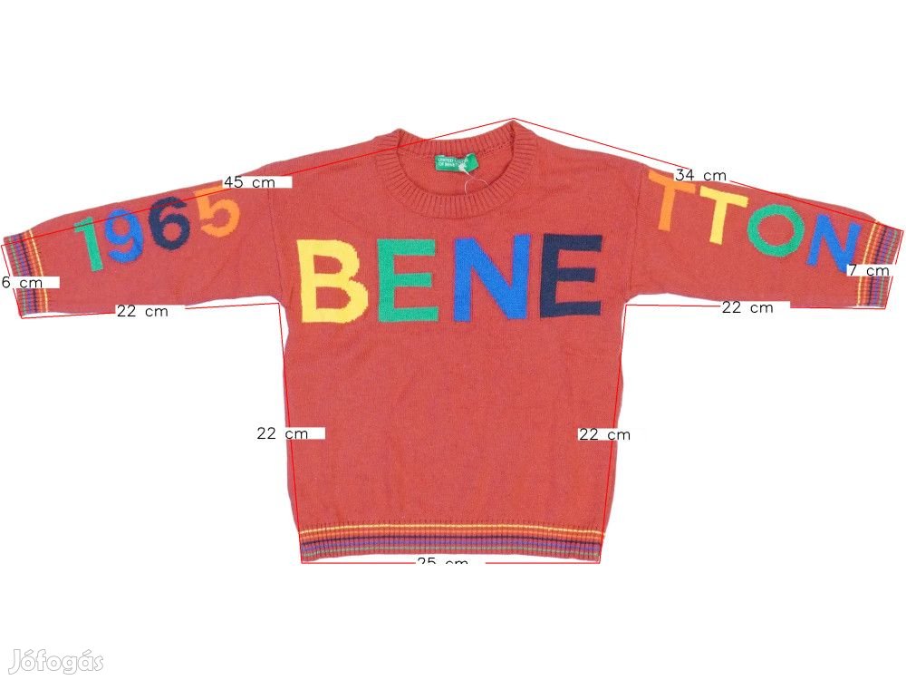 Benetton Új (címkés) Fiú Pulóver (Méret: 86)