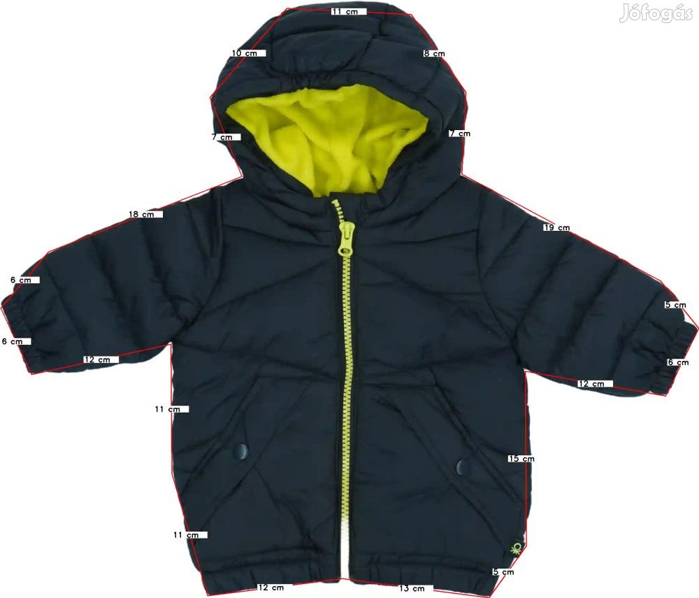 Benetton Új (címkés) Fiú Télikabát (Méret: 74)