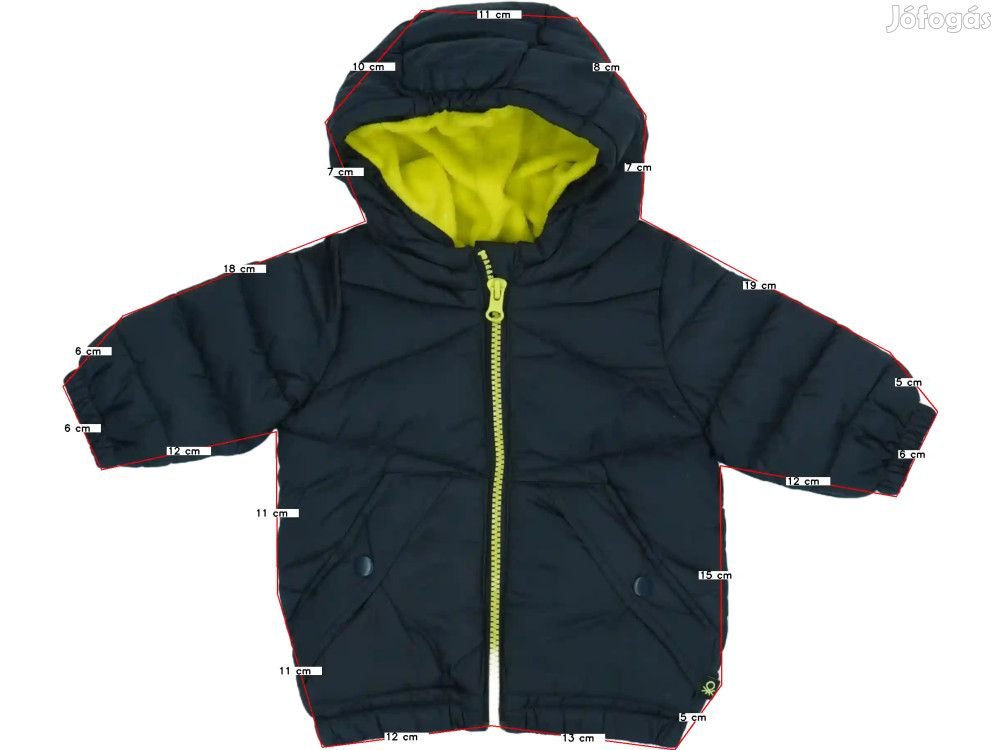 Benetton Új (címkés) Fiú Télikabát (Méret: 98)