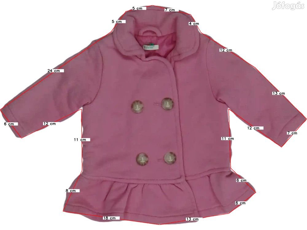 Benetton Új (címkés) Lány Átmeneti kabát (Méret: 62)