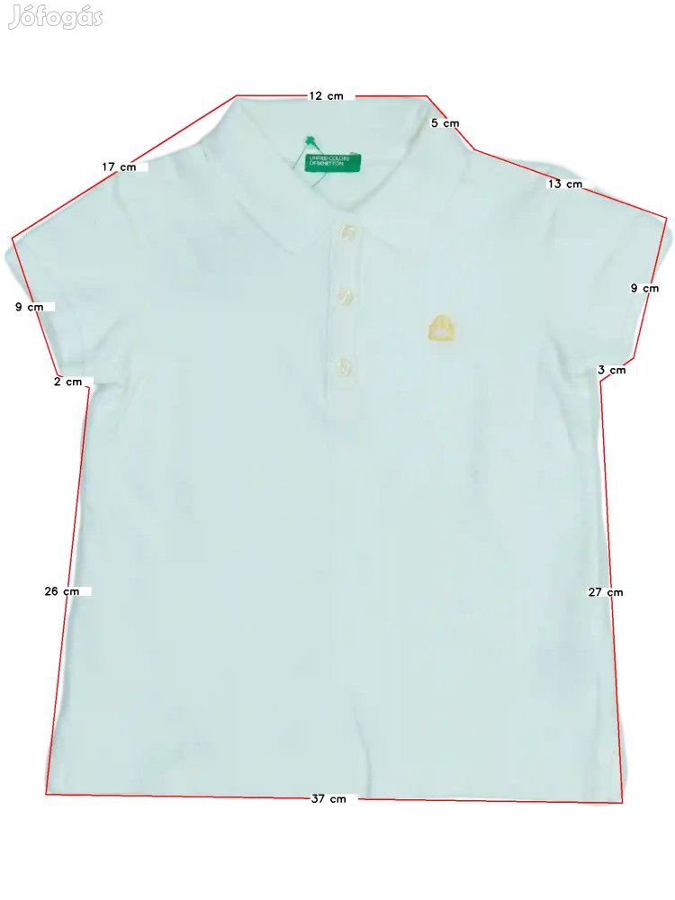 Benetton Új (címkés) Lány Galléros póló (Méret: 110)