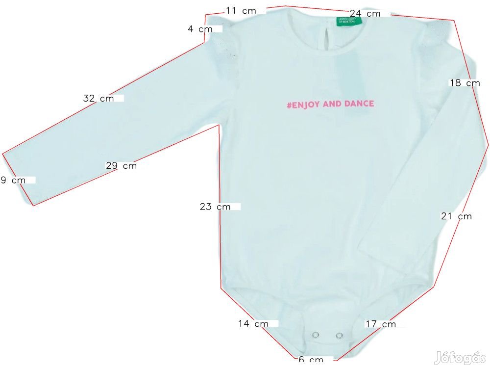Benetton Új (címkés) Lány Hosszú ujjú body (Méret: 104)