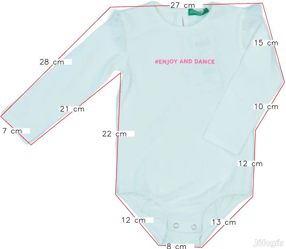 Benetton Új (címkés) Lány Hosszú ujjú body (Méret: 80)