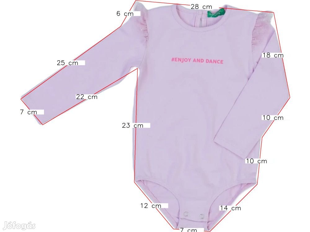 Benetton Új (címkés) Lány Hosszú ujjú body (Méret: 86)