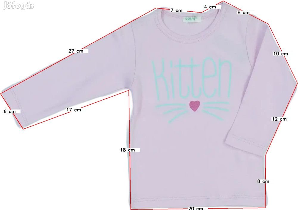 Benetton Új (címkés) Lány Hosszú ujjú felső (Méret: 62)