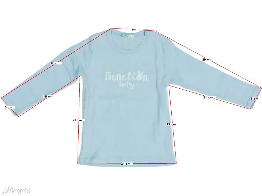 Benetton Új (címkés) Lány Hosszú ujjú felső (Méret: 80)