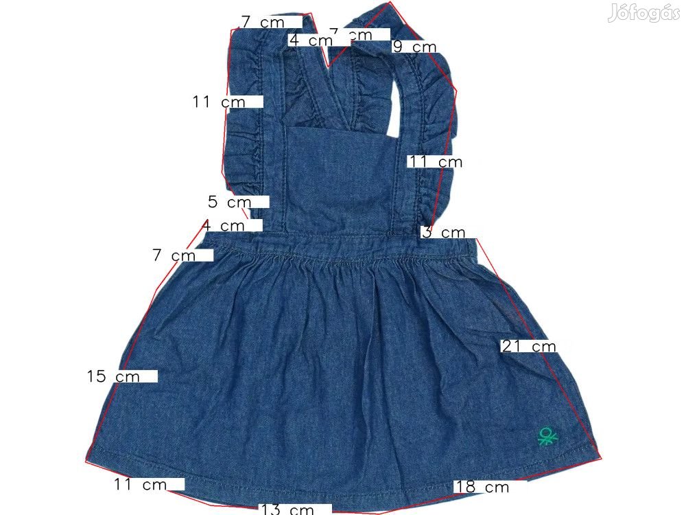 Benetton Új (címkés) Lány Kantáros szoknya (Méret: 62)