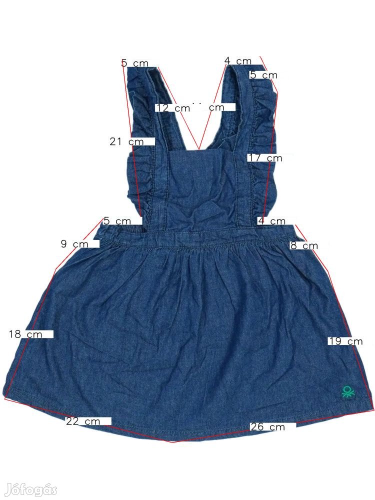 Benetton Új (címkés) Lány Kantáros szoknya (Méret: 80)