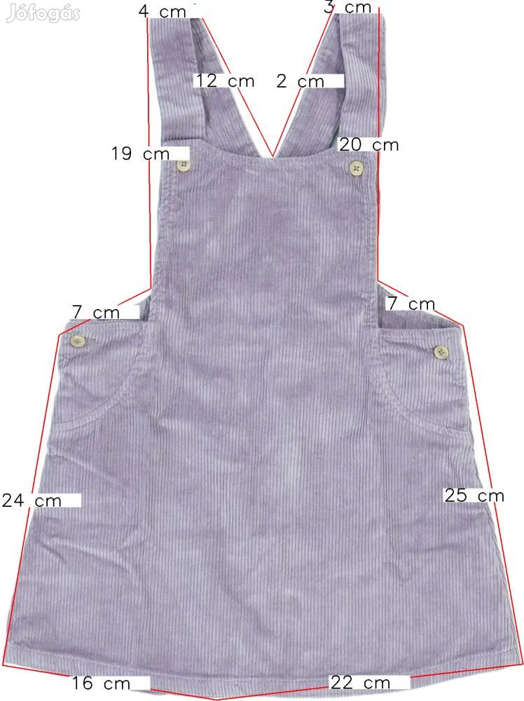 Benetton Új (címkés) Lány Kantáros szoknya (Méret: 86)