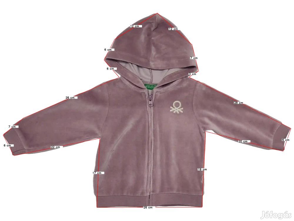 Benetton Új (címkés) Lány Kapucnis pulóver (Méret: 68)