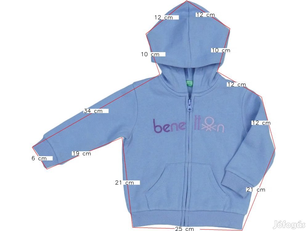 Benetton Új (címkés) Lány Kapucnis pulóver (Méret: 86)