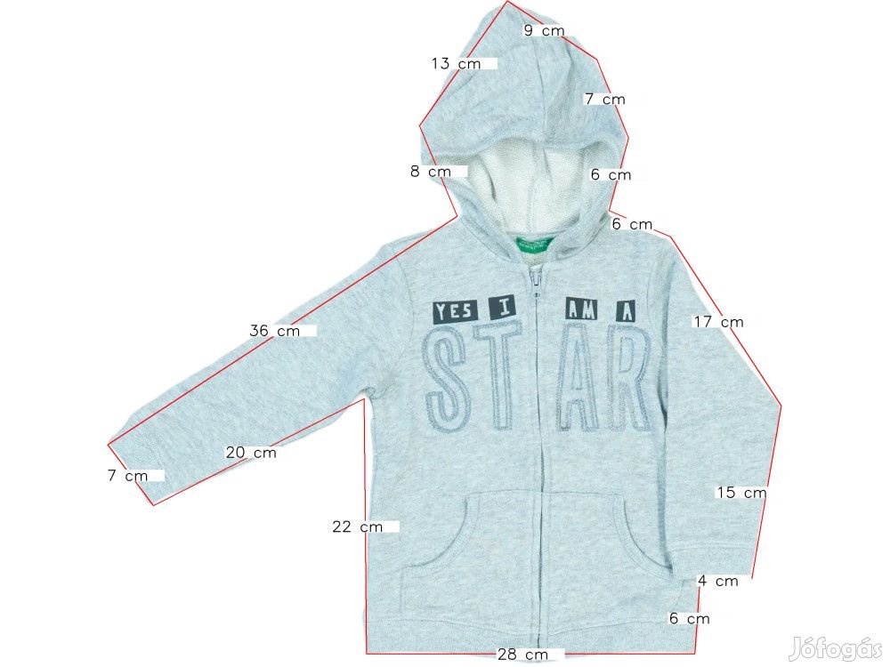 Benetton Új (címkés) Lány Kapucnis pulóver (Méret: 92)