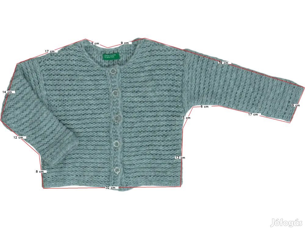 Benetton Új (címkés) Lány Kardigán (Méret: 80)