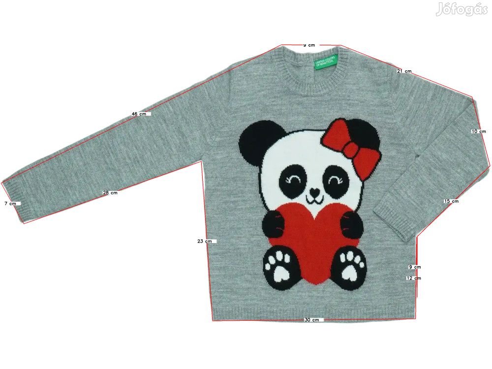 Benetton Új (címkés) Lány Kötött pulcsi (Méret: 104)