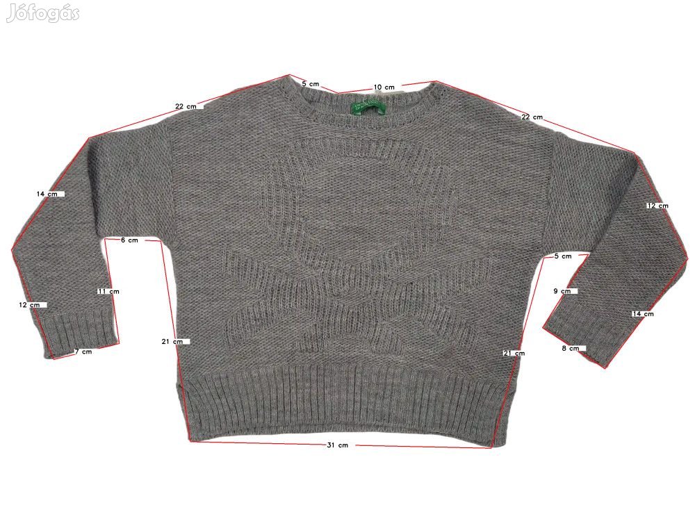 Benetton Új (címkés) Lány Kötött pulcsi (Méret: 110)