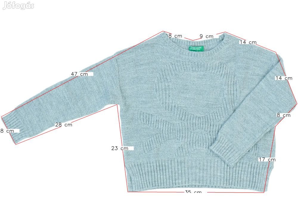 Benetton Új (címkés) Lány Kötött pulcsi (Méret: 122)