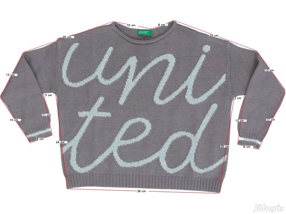 Benetton Új (címkés) Lány Kötött pulcsi (Méret: 122)