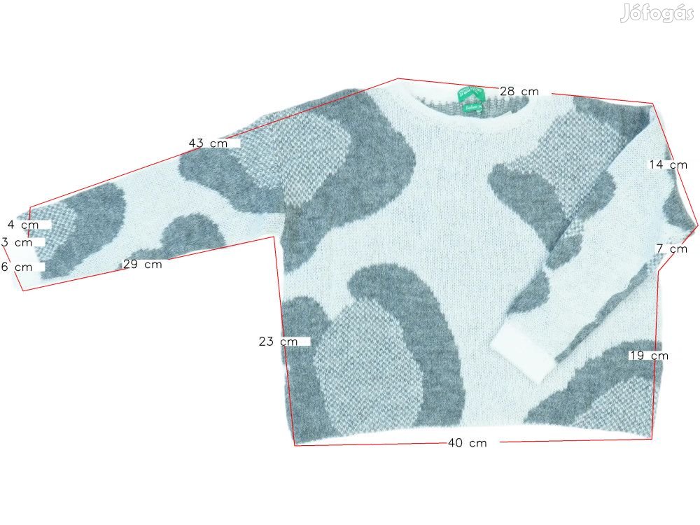 Benetton Új (címkés) Lány Kötött pulcsi (Méret: 122)