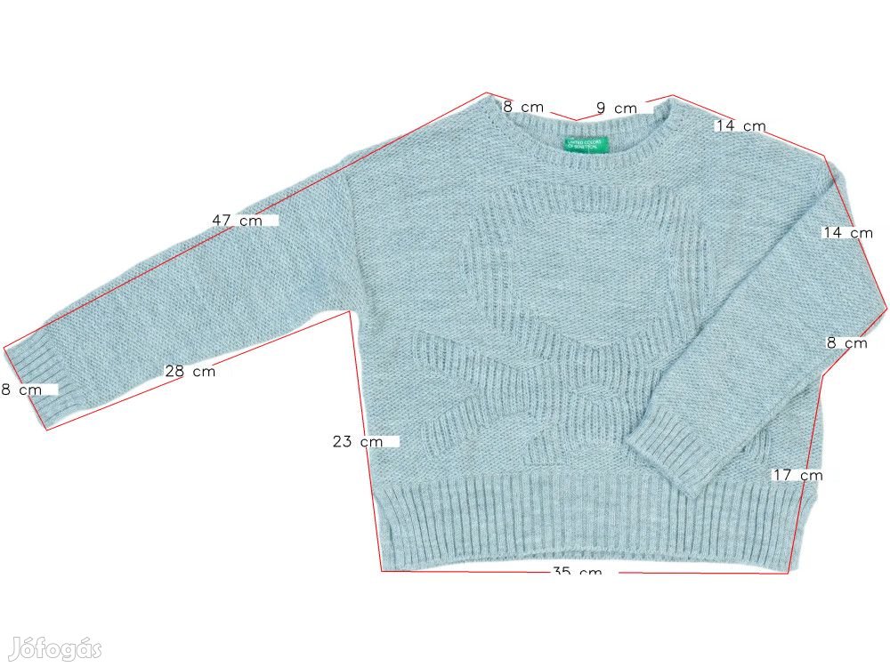 Benetton Új (címkés) Lány Kötött pulcsi (Méret: 122)