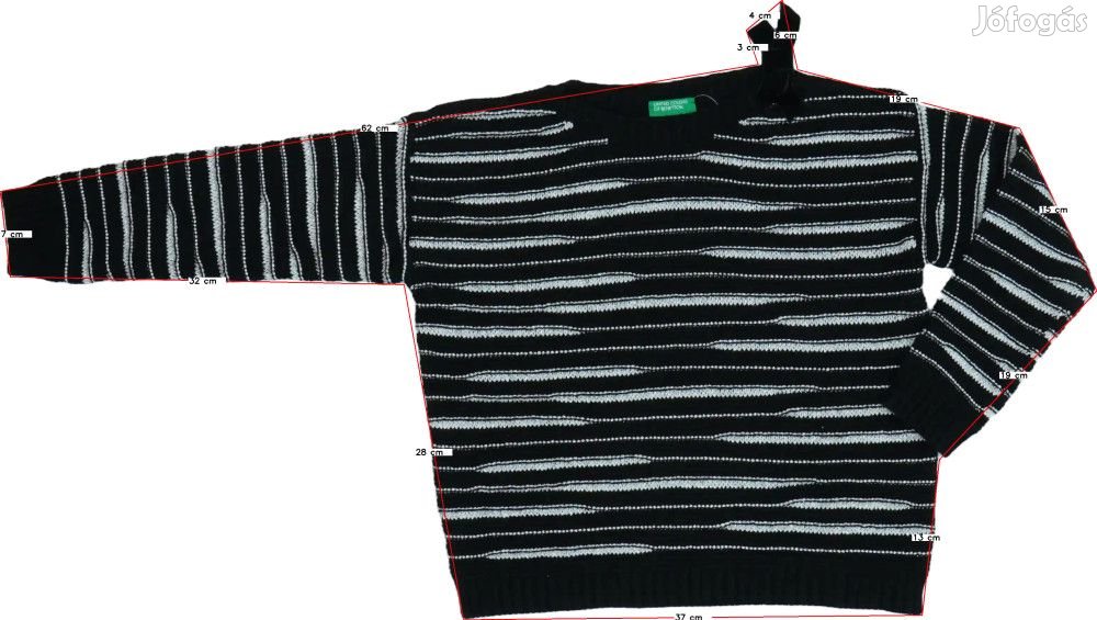 Benetton Új (címkés) Lány Kötött pulcsi (Méret: 128)
