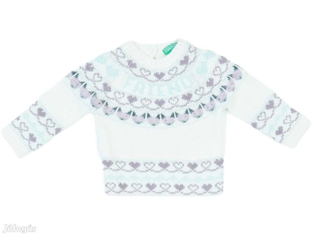 Benetton Új (címkés) Lány Kötött pulcsi (Méret: 74)